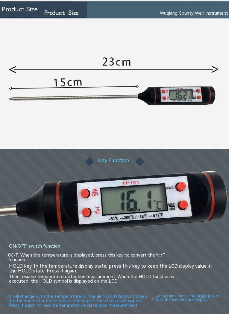 Electronic Thermometer TP101 Digital Display Probe Barbecue Written Test Bbq Temperature Measuring Pen Food