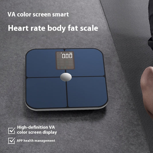 Smart VA Color Screen Heart Rate Body Electronic Scale High Precision Test Fat Body Fat Scale