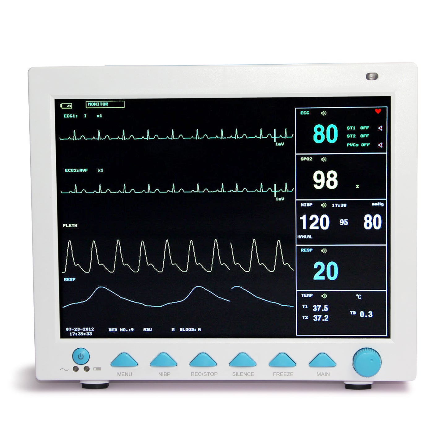 12.1 Inch  ICU CCU 6 Parameters Patient Monitor,ECG,NIBP,SPO2,PR,RESP,TEMP CMS8000